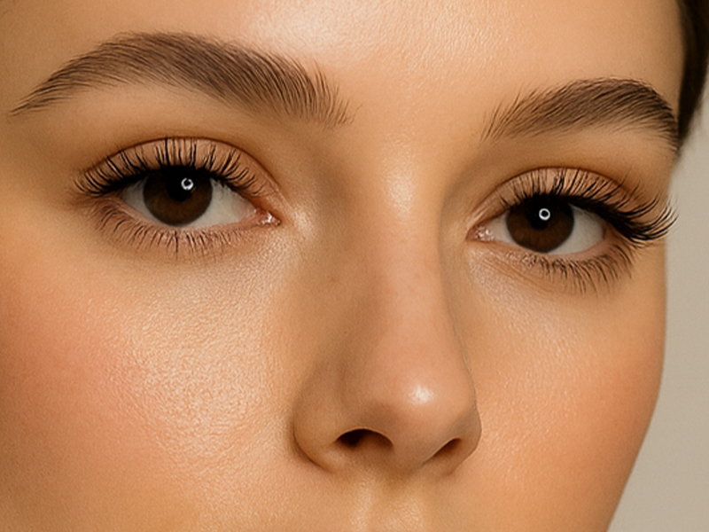 Classic lash extensions close up