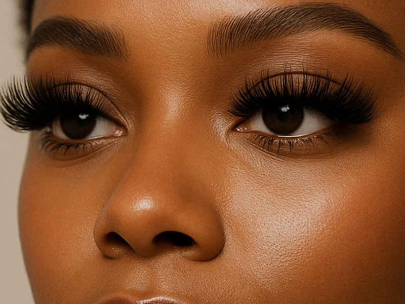 Mega volume lash extensions close up