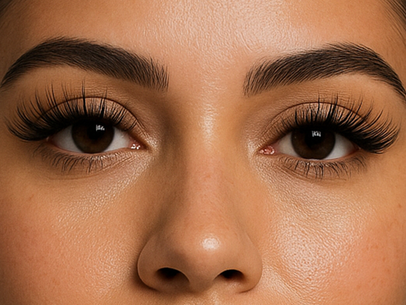Volume lash extensions close up